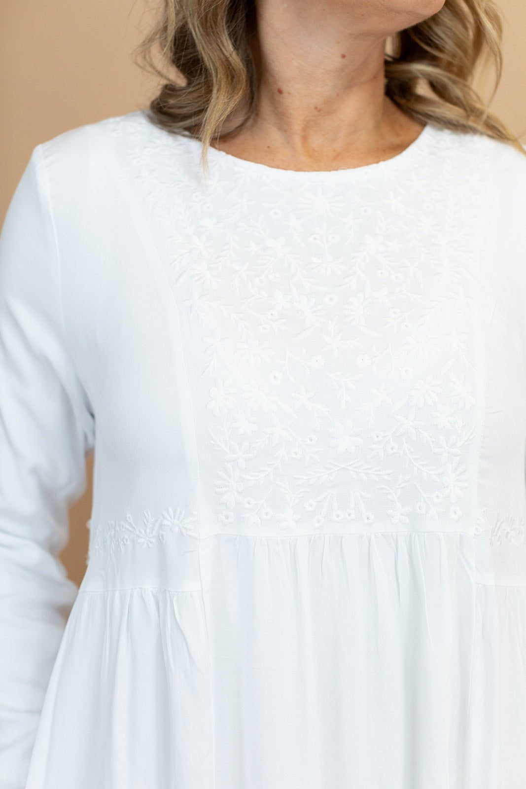 Grace Temple Dress — white LDS temple dress, view 2