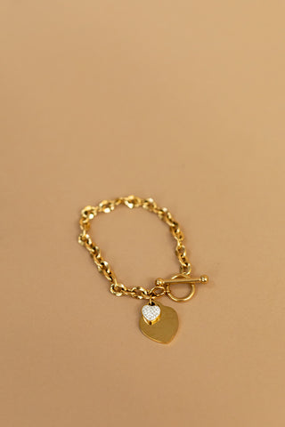 Chunky Chain Heart Bracelet
