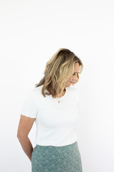 Charlotte Ribbed Shirt In Off White