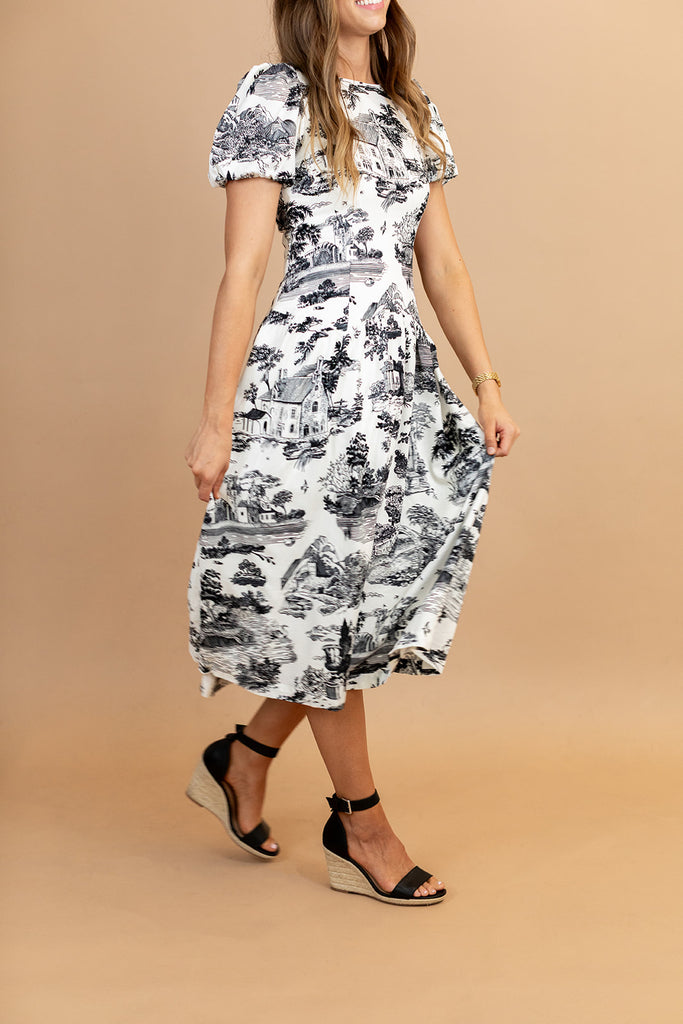 Sofia Toile Midi Dress