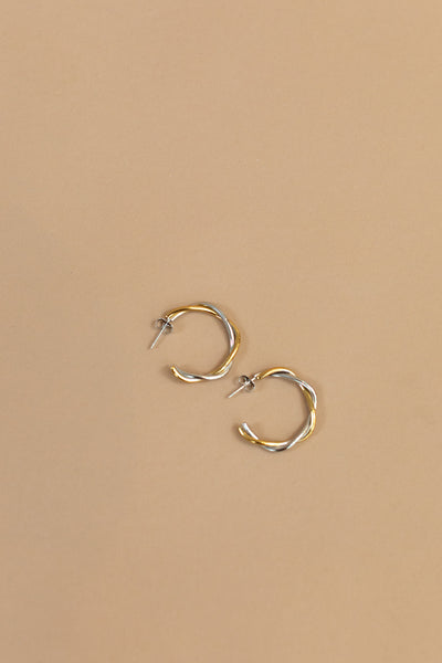 Gold & Silver Twist Hoops