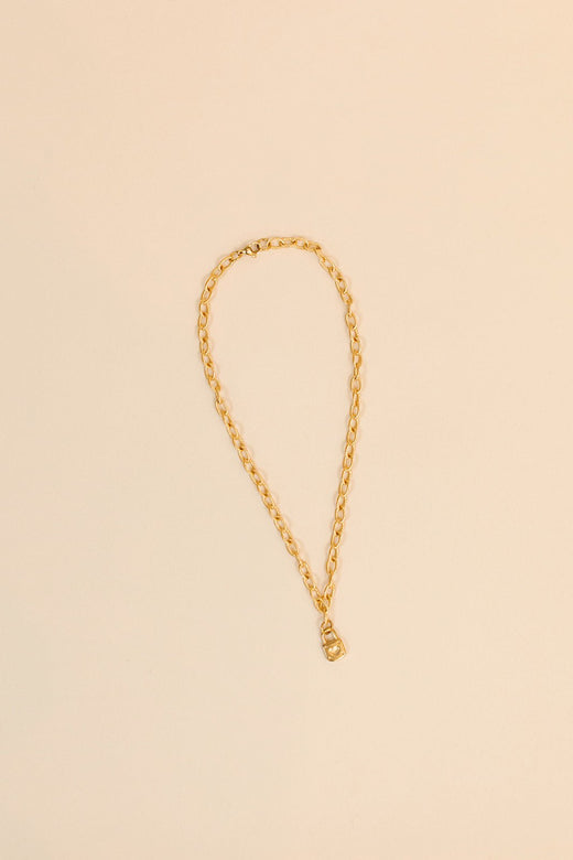 Chain necklace with Lock — Brooklyn Blush, Draper Utah