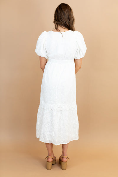 Dani Eyelet Dress in White