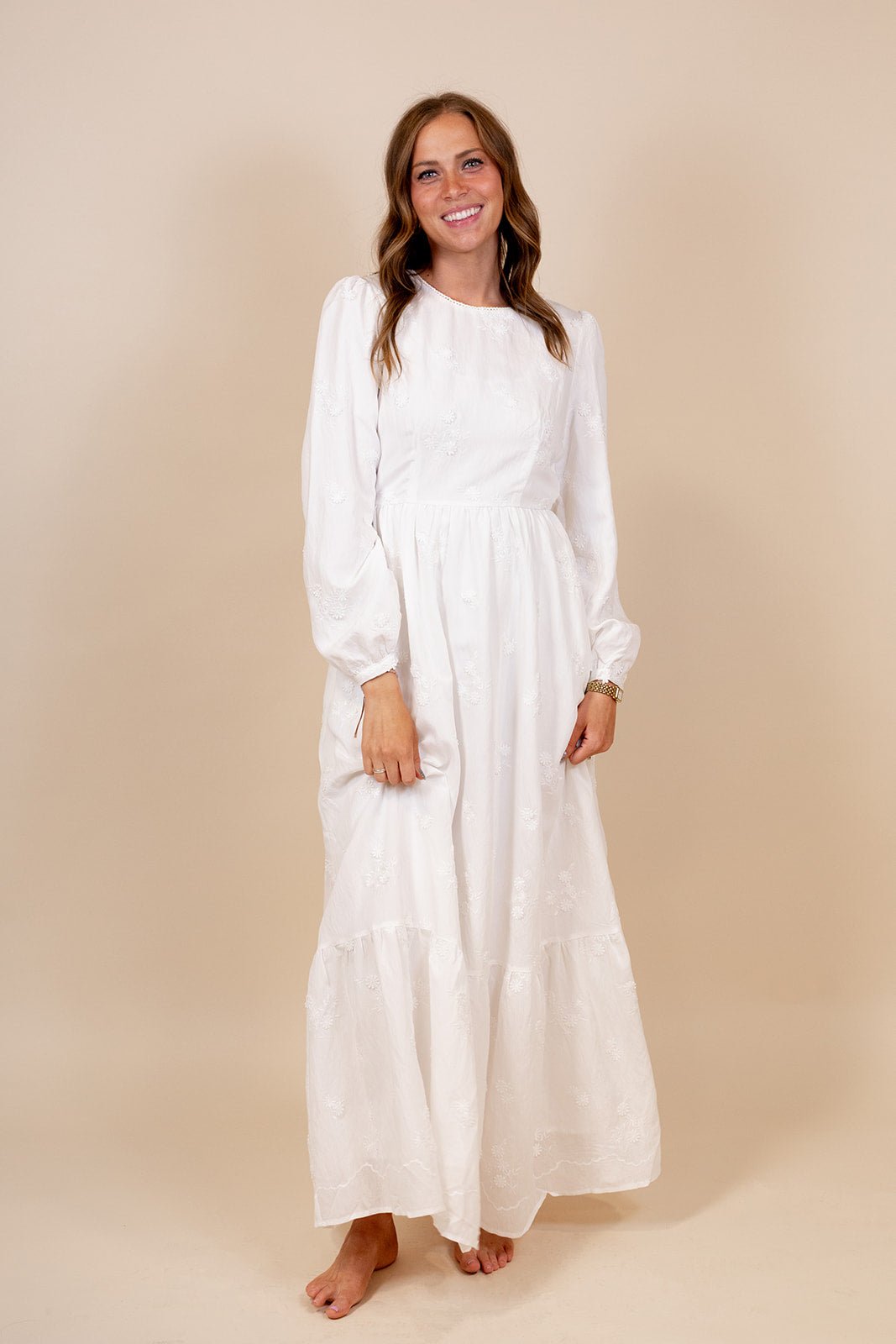 Emery Temple Dress — white LDS temple dress, view 2
