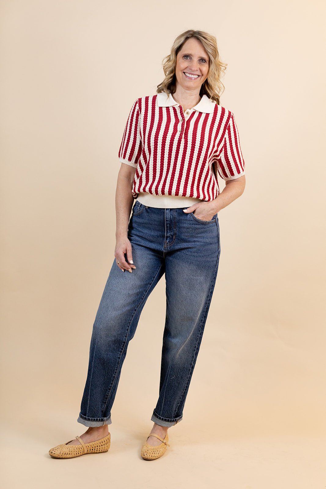Melina Stripe Knit Top