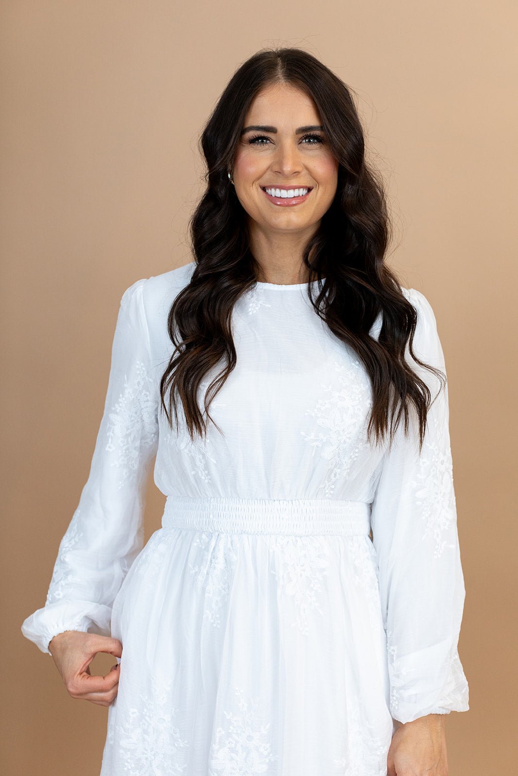 Florence Temple Dress — white LDS temple dress, view 2