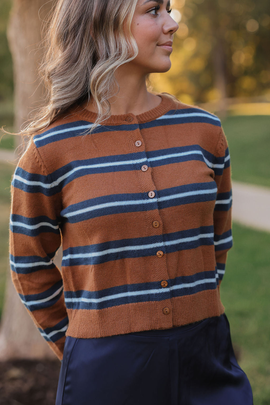 Chari Striped Cardigan