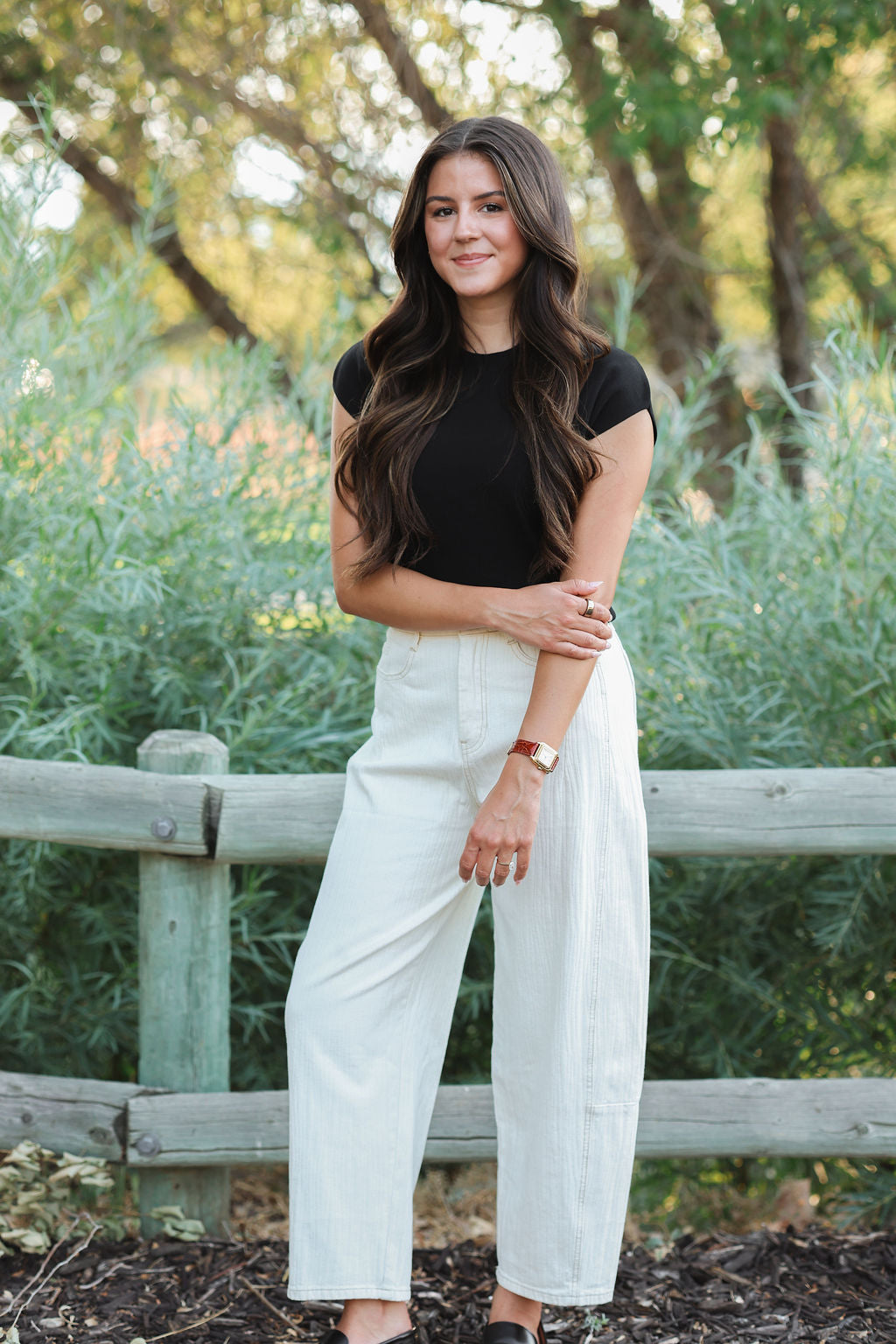 Jo Textured Barrel Jeans