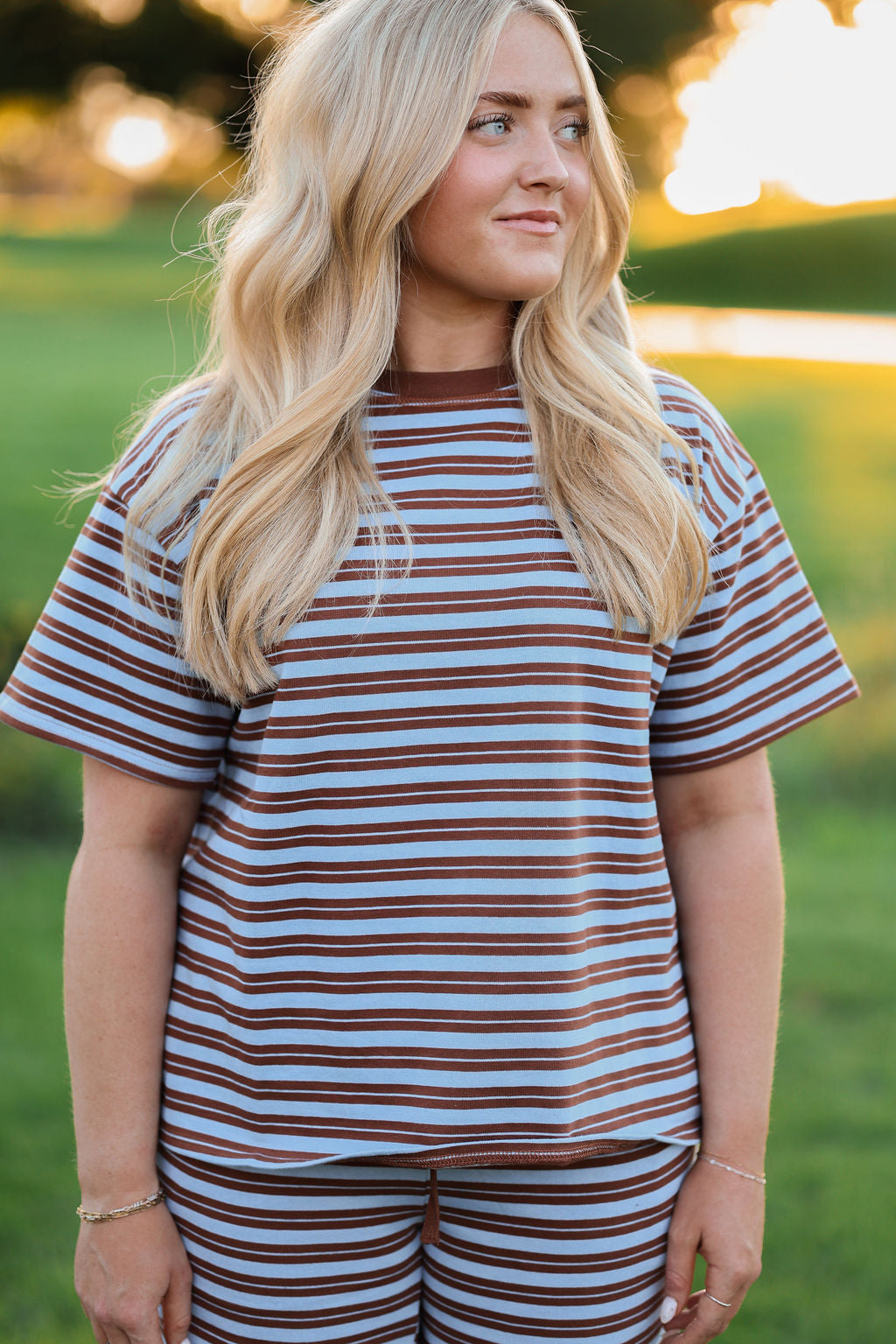 Brianne Pants in Brown/Blue