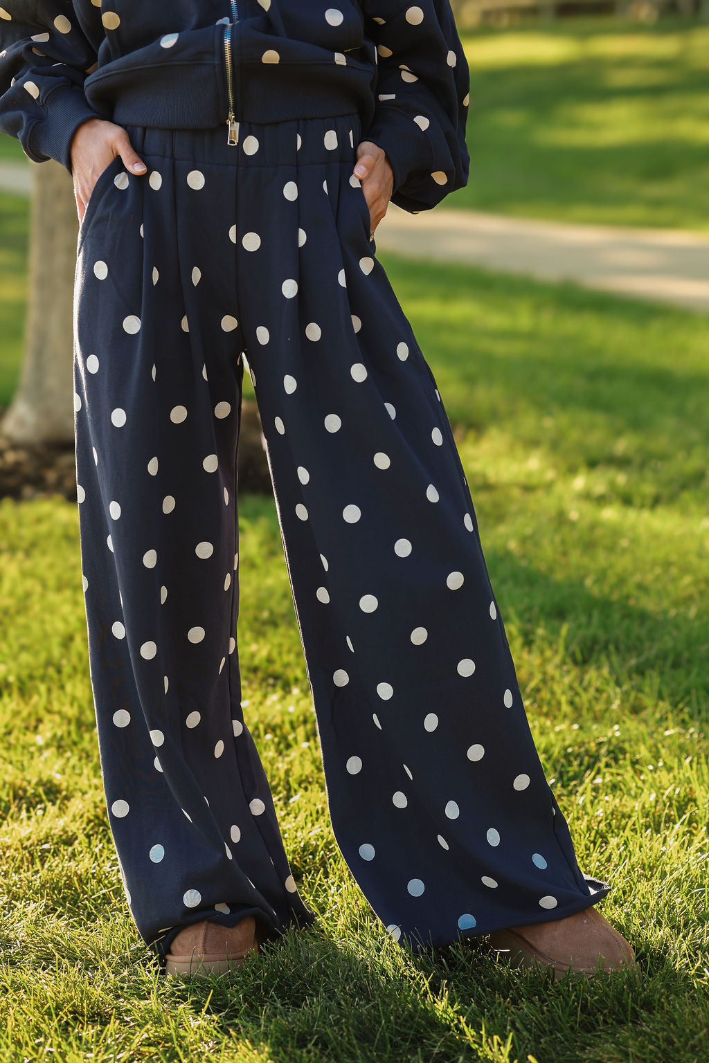 Evie Polka Dot Pants (navy)