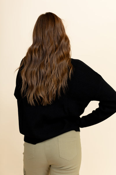Kodi Textured Sweater in Black