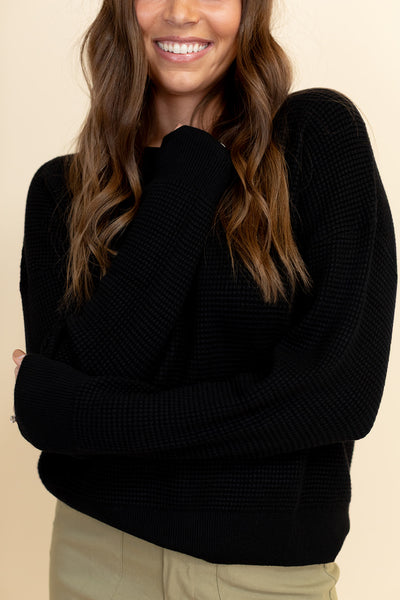Kodi Textured Sweater in Black