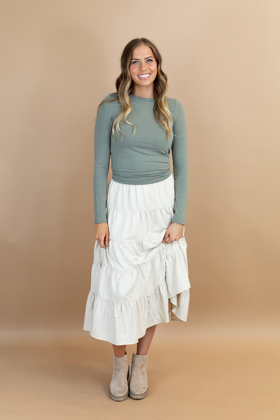 Reece Top in Green Olive