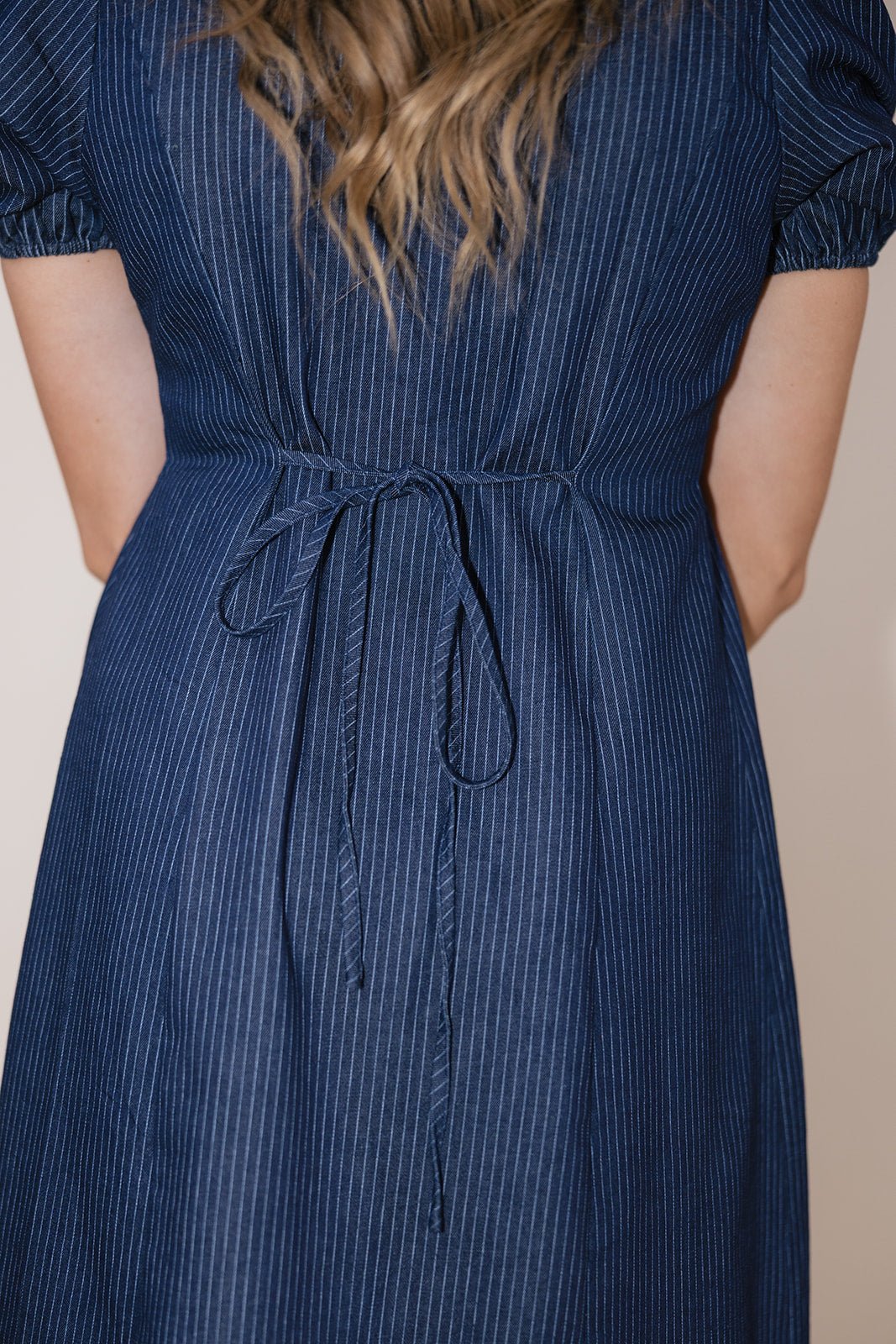 Kollyns Pinstripe Denim Dress