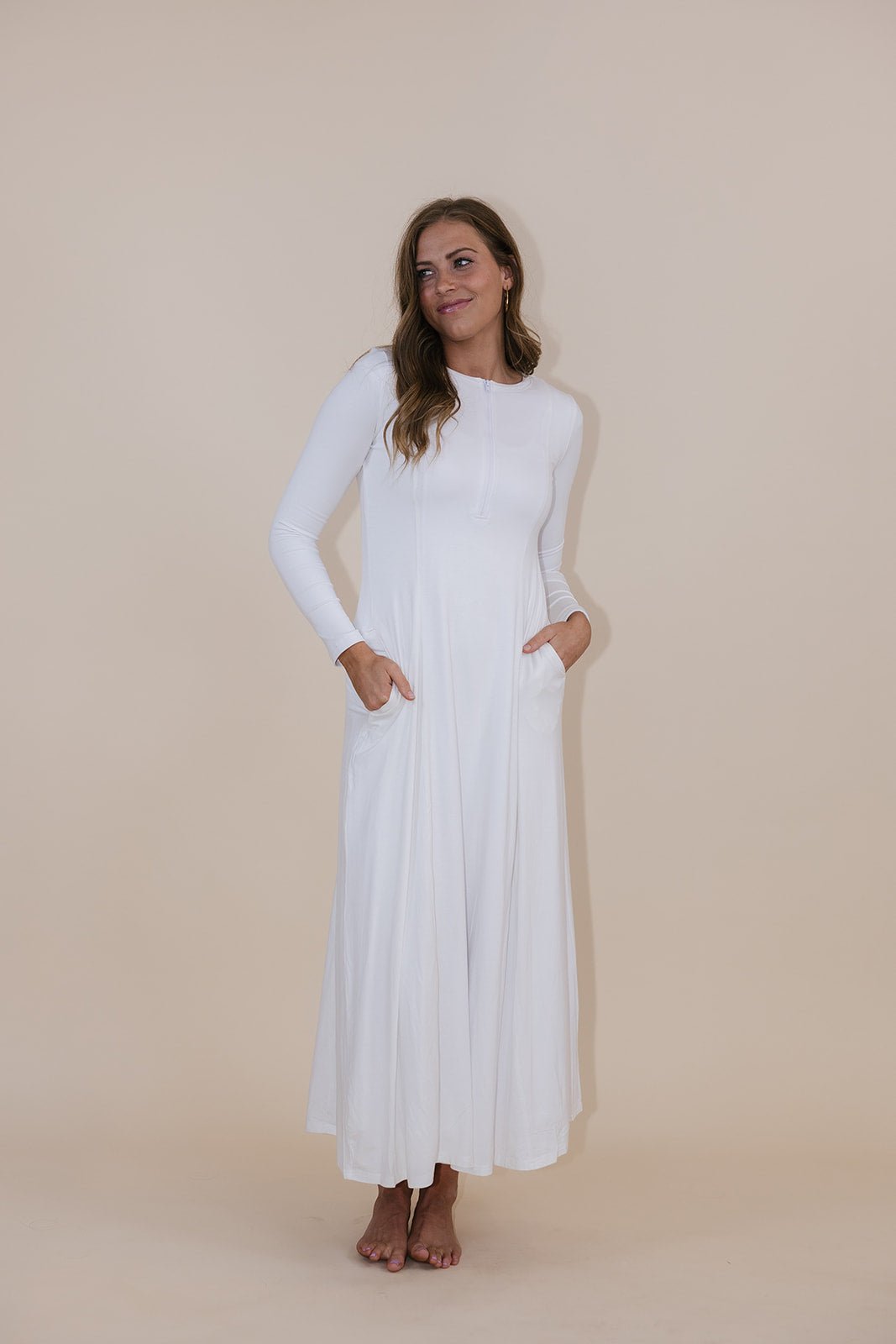 Ash Temple Dress — white LDS temple dress, view 4