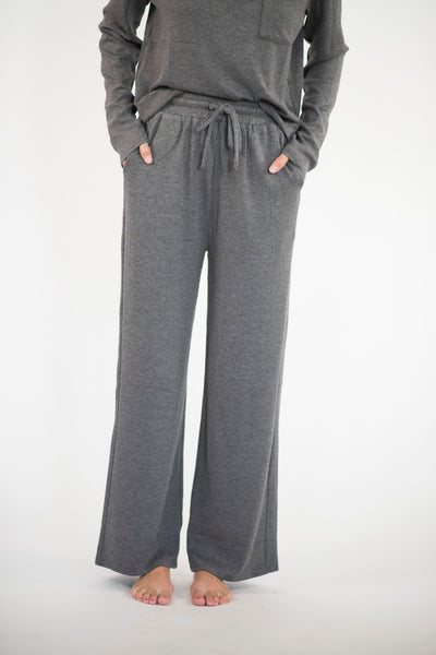 Shanda Ribbed Set in Charcoal