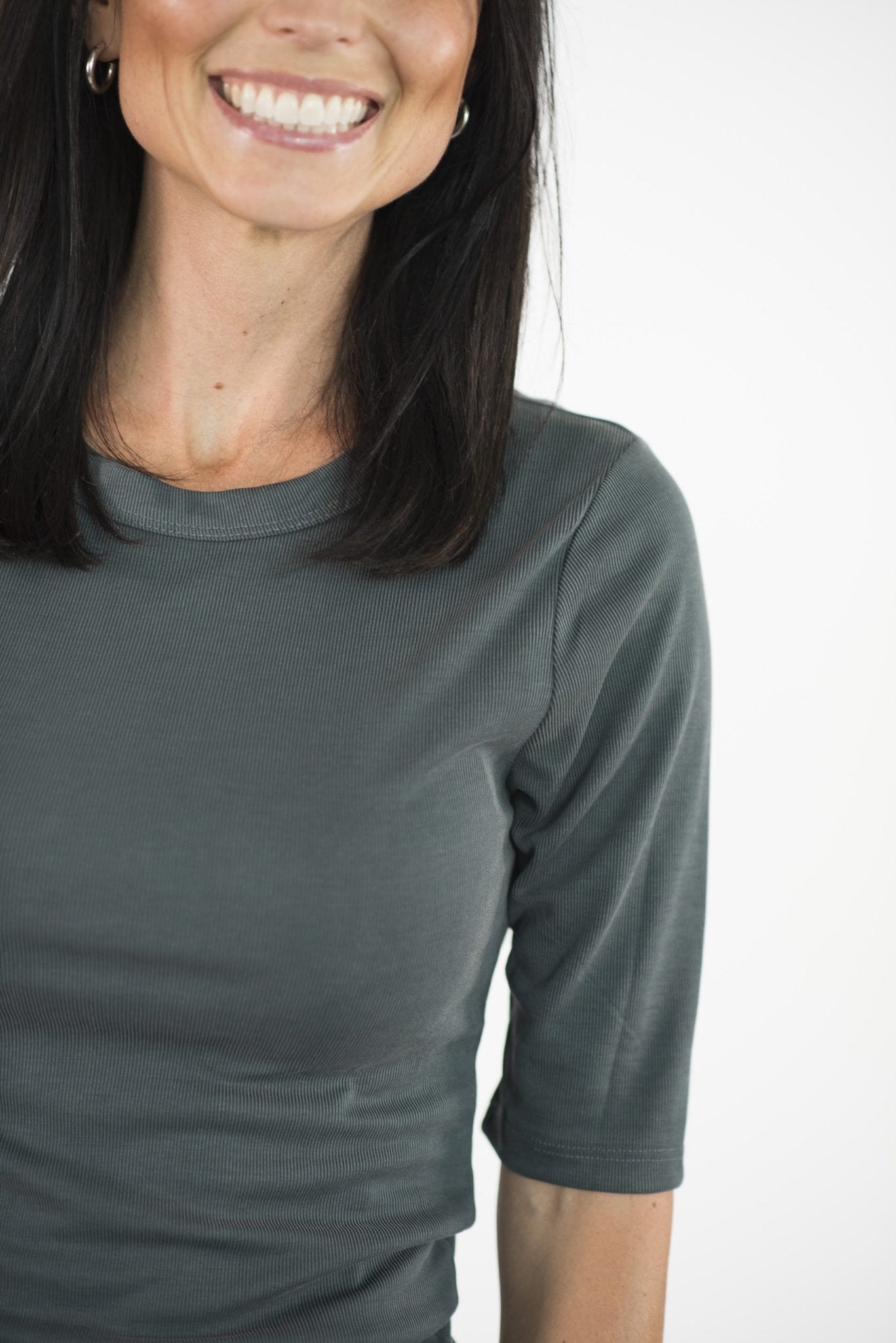 Trish Ribbed Top in Green