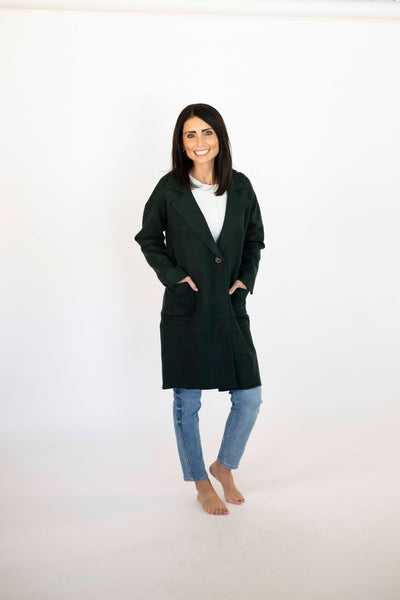 Vie Sweater Coat in Deep Green
