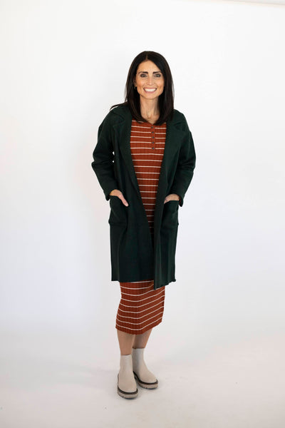 Vie Sweater Coat in Deep Green