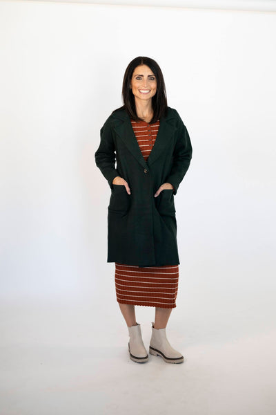 Vie Sweater Coat in Deep Green
