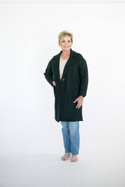 Vie Sweater Coat in Deep Green