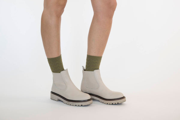 Zig Zag Socks in Moss