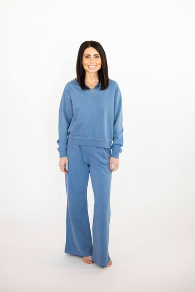 Liza Half Zip Sweatshirt in Blue