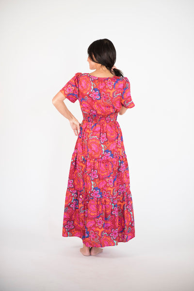 Francesca Smocked Waist Maxi in Rust