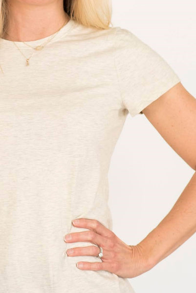 Terra Round Neck Tee in Oatmeal