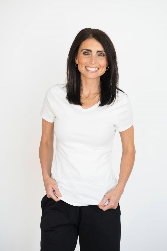 Terra V Neck Tee in White
