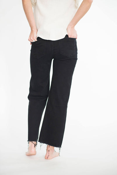 Rhea High Rise Cropped Jeans in Black