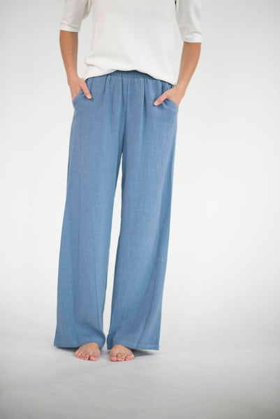 Santana Linen Pants in Blue