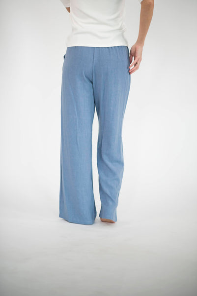 Santana Linen Pants in Blue