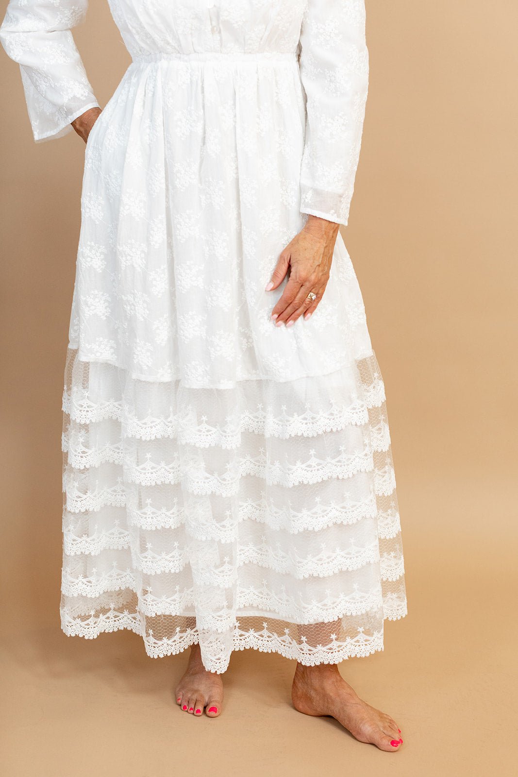 Rosealee Temple Dress — white LDS temple dress, view 7