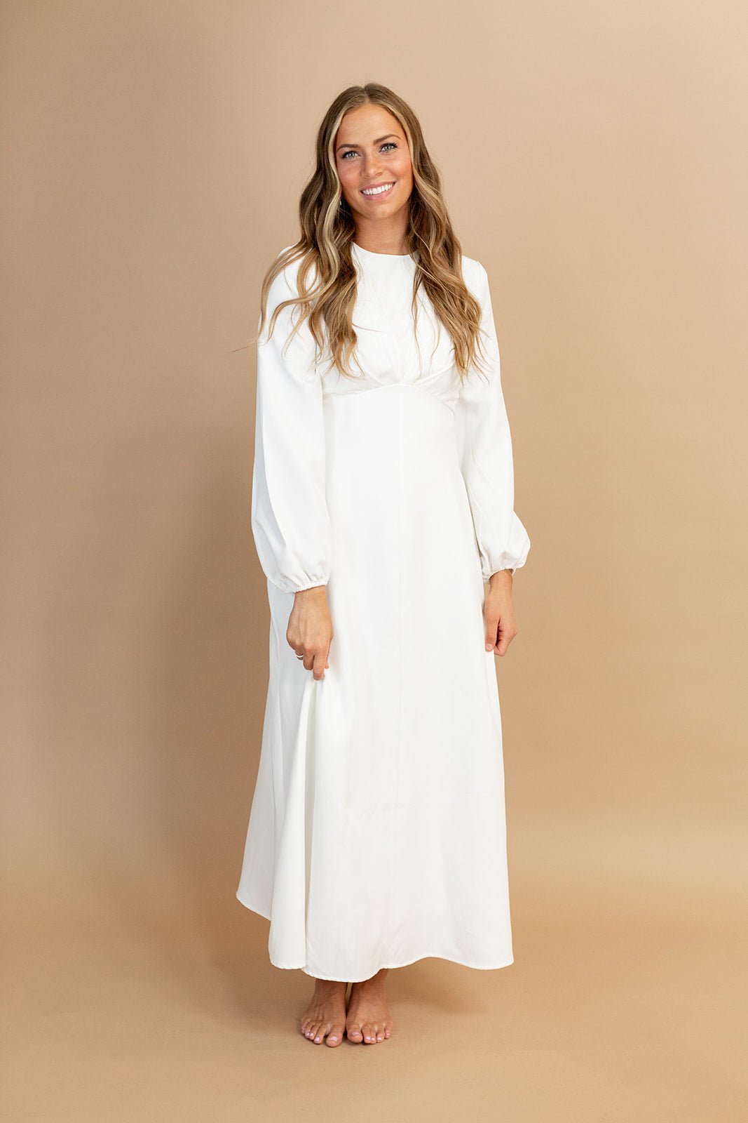 Juliet Temple Dress — white LDS temple dress from Brooklyn Blush in Draper, Utah