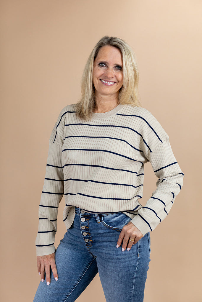 Mason Sweater in Mocha/Navy