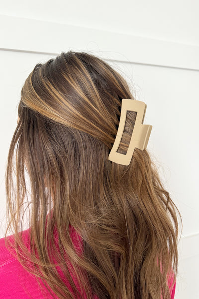 Ash Mocha Rectangle Hair Claw Clip