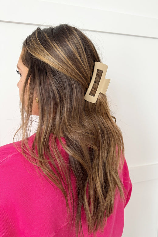 Ash Mocha Rectangle Hair Claw Clip — Brooklyn Blush, Draper Utah