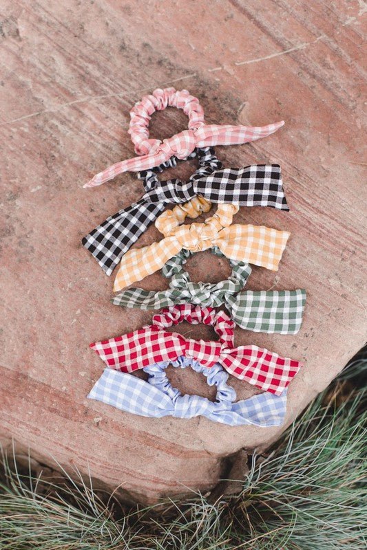 Red Gingham Tie Scrunchie