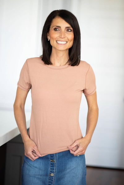 Eisley Ribbed Top in Ginger