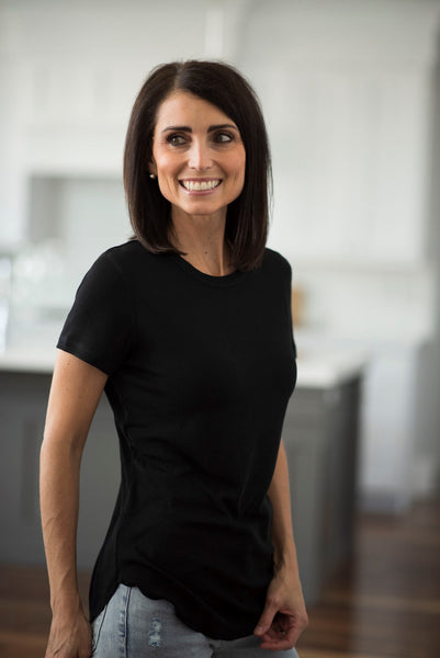 Eisley Ribbed Top in Black