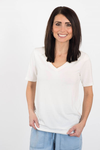 Becca V Neck in Ivory