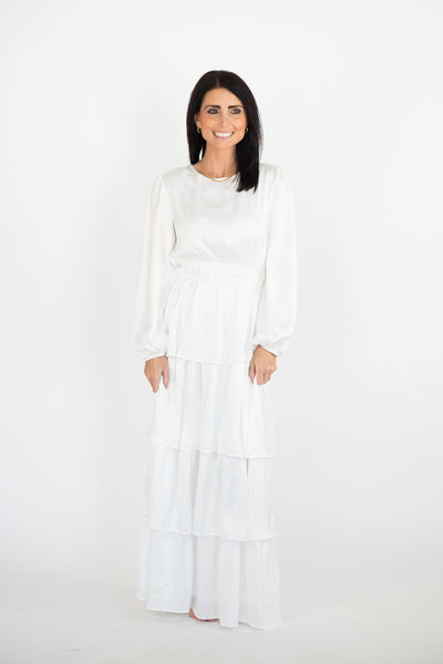 Kacey Tiered Satin Temple Dress