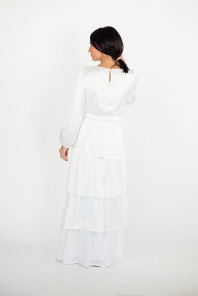 Kacey Tiered Satin Temple Dress