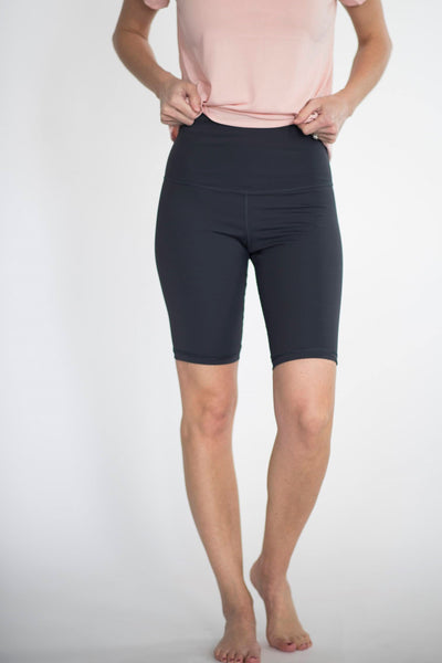 High Rise Biker Shorts in Charcoal