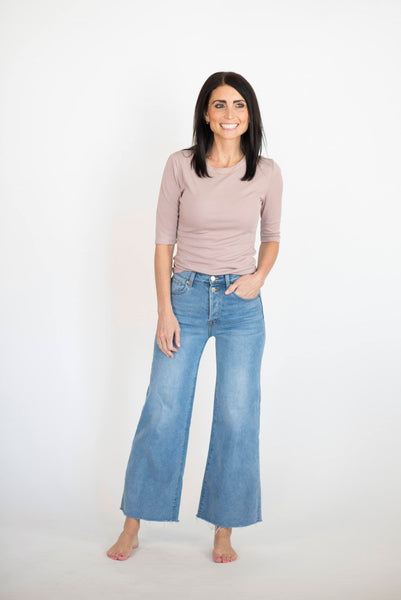 Trish Ribbed Top in Mauve