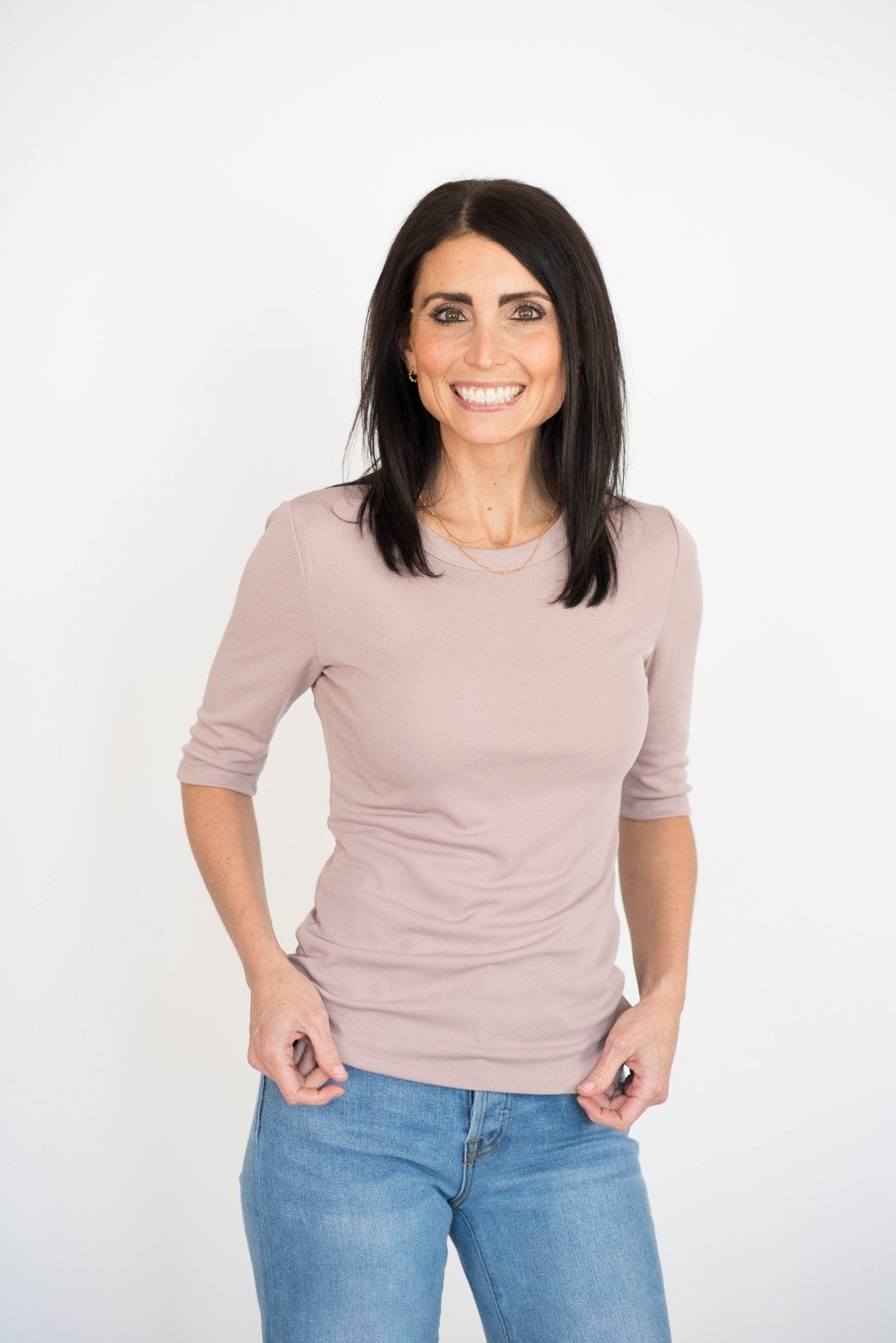 Trish Ribbed Top in Mauve — Brooklyn Blush women's boutique, Draper Utah