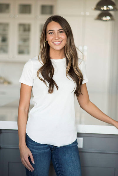 Eisley Ribbed Top in White