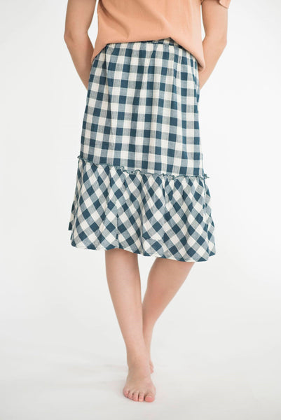 Lottie Plaid Skirt in Blue