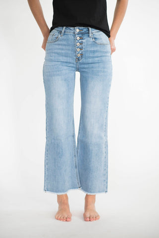 Rhea High Rise Cropped Jeans in Light Denim